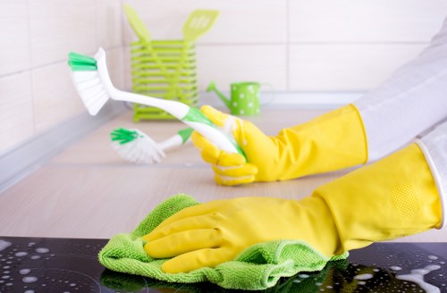 Steam carpet cleaning in a hallway removing dirt and allergens from carpet fibers
