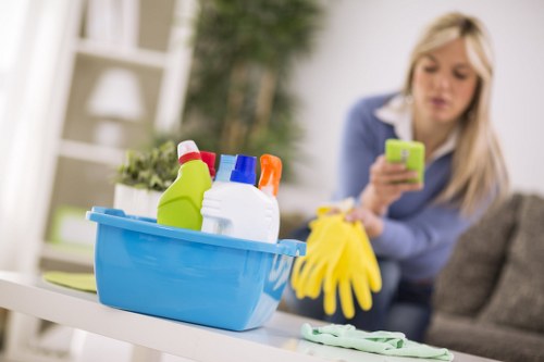 Close-up of mattress stains and odor treatment areas